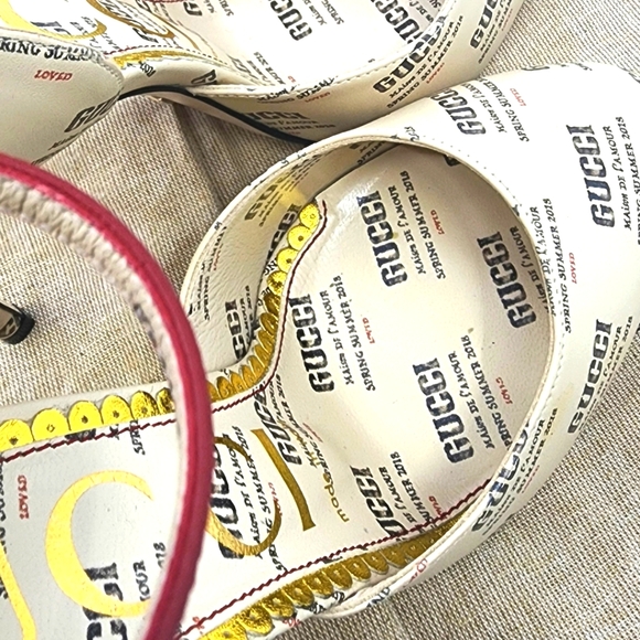 Gucci Leather Printed D'Orsay Pumps - Picture 4 of 6